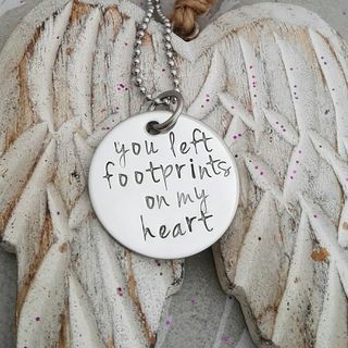 Footprints on my Heart Pendant