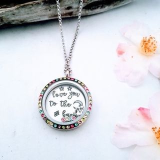 Locket - Silver Rainbow Diamantes