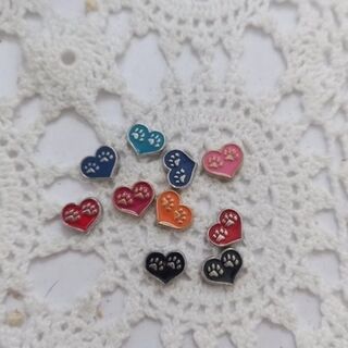 Paw Prints Heart Charm