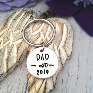 Dad Established Keyring