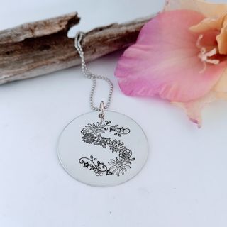 Floral Initial Pendant