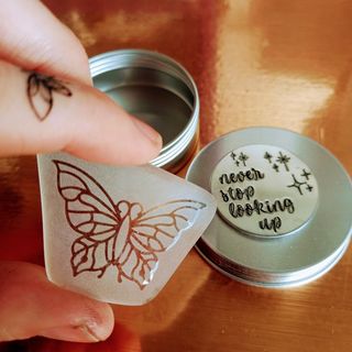 Butterfly Memory Stone in Keepsake Tin