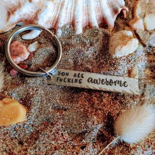 Salty As Awesome Keyring