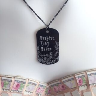 Black Dog Tag Pendant