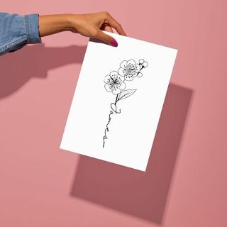 Birthflower Name Print